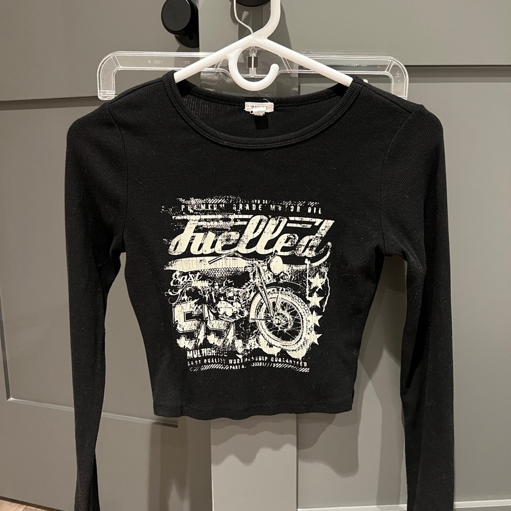 Garage Black Graphic Long Sleeve Top